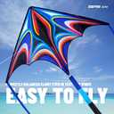 Kite, Large Delta Kites for Kids and Adults, Easy to Fly Rainbow Kites, Durable Multifunctional Beach Kite, Tangle-Free Flight Line, Durable