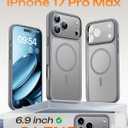 TOCOL for iPhone 17 Pro Max Case, Compatible with Magsafe Charger, Full Camera Protection, Translucent Matte for iPhone 17 Pro Max Phone Case 6.9 inch (Gray)