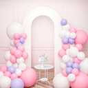 Babenest 7.2Ft Spandex Open Arch Backdrop, Fitted Double-Sided U-Shaped Wedding Arch, Round Top Chiara Stand Cover for Ceremony, Baby Shower, Birthday Party Decoration (White)