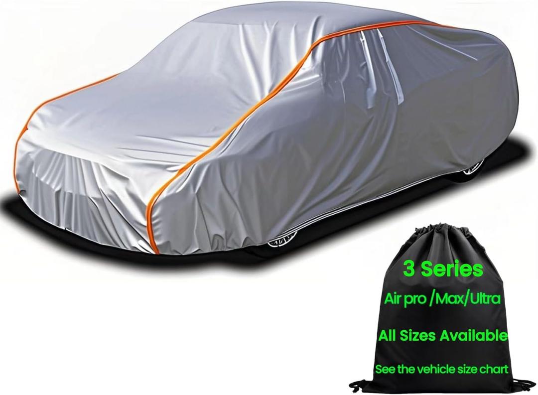 Waterproof Sport Small Car Cover, Snow Vehicle Cover, Car Covers for Automobiles All Weather Waterproof, Rain Snow Protector, for All Weather Inner Soft Sport Car Under 163", Size 1: Coupe 1 (Under 164"), Gray (Max)