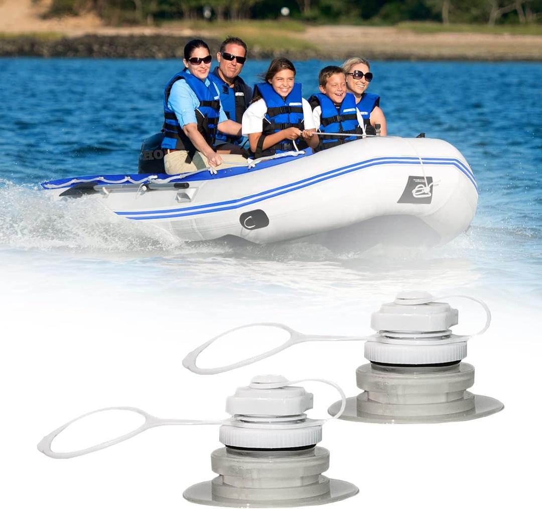 3 x Inflatable Boat Air Valve, 2pcs Air Valve Inflatable Boat Spiral Air Plugs One-Way Inflation Replacement Screw Boston Valve for Boats Rubber Dinghy Raft Kayak Pool Boat Airbeds (White)