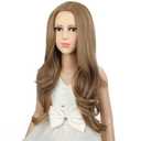 PATTNIUM Kids Child Brown Wig Long Curly Wavy Light Brown Wigs for Girls Middle Part Shoulder Length Synthetic Wig with Wig Cap