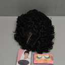 XIUFAXIRUSI XIUFAXIRUSI Short Curly Wigs for Black Women Black Kinky Curly Afro Wig with Side Bangs Natural Synthetic Full Hair Wig