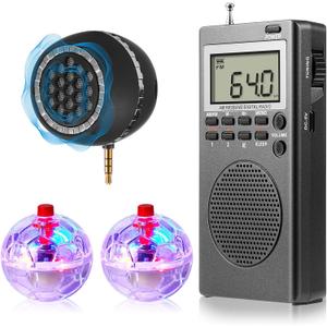 Dunzy 4 Pcs Ghost Hunting Equipment Kit Ghost Hunting Box with 2 LED Cat Ball 1 Radio Paranormal Equipment Kit for Home Office Outdoor(Classic)