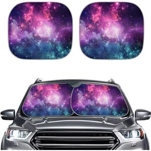 Renewold Galaxy Starry Front Windshield Sunshade Pack of 2 Universal fit Most Car Van Truck Sedan,UV Rays Shade,Auto Outdoor Protective Accessiores
