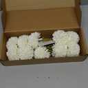 10Pcs Artificial Fake Flower Plants Silk Chrysanthemum Ball Hydrangea Arrangements Wedding Bouquets Decor Home Kitchen Garden Party Table Floral Centerpieces DIY(White)