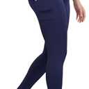 Motherhood Maternity Women's Over The Belly Workout Activewear Pregnancy Leggings with Pockets (Peacoat), XS