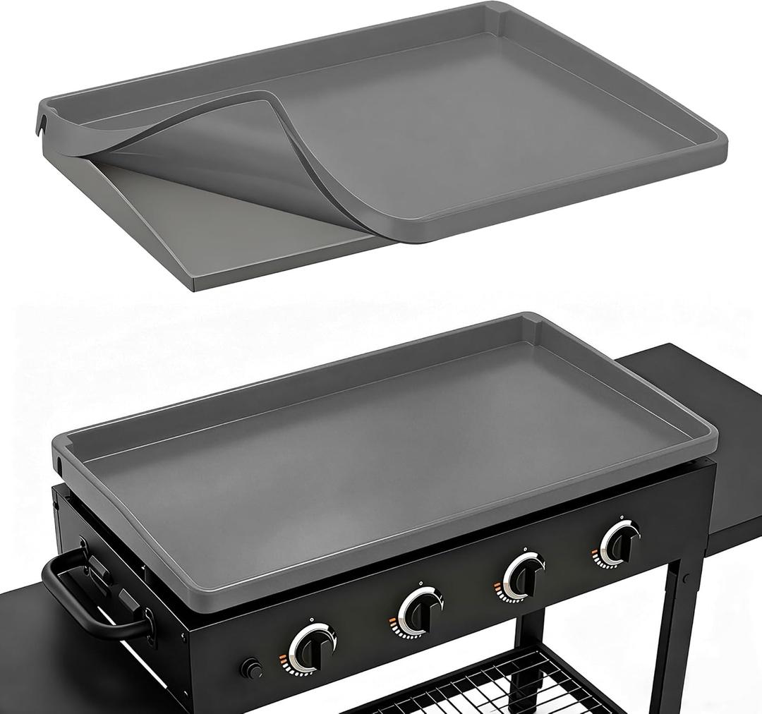 Silicone Griddle Mat for Blackstone Accessories, Waterproof Dustproof Anti-Warping UV-Resistant Full-Wrap Criddle Cover, 36" All-Encompassing Coverage Duty Griddle Mat (Full Coverage: Gray, 36 Inch)