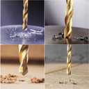 uxcell High Speed Steel Straight Shank Twist Drill Bit Fully Ground Titanium Coated 4.1mm Drill Diameter 75mm Total Length 36mm Drill Bit Length 2 Pcs