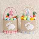 Easter Basket Essentials Gifts Baskets Empty Gift Box for Mothers Girls Boys Kids Toddler Baby Easter Egg Basket Toy Bunny Storage Baskets Pink Easter Bucket Organizer for Stuffers