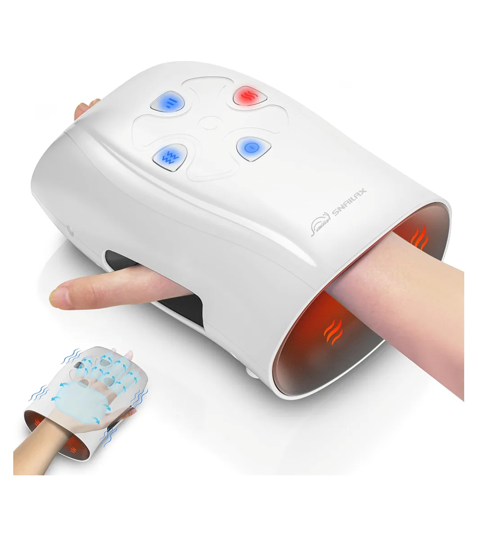 Snailax Hand Massager with Heat and Compression for Arthritis, Carpal Tunnel Finger Numbness, FSA Eligible, Cordless Hand Massager for Palm & Wrist Circulation, Valentines Day Gifts for Her, Him