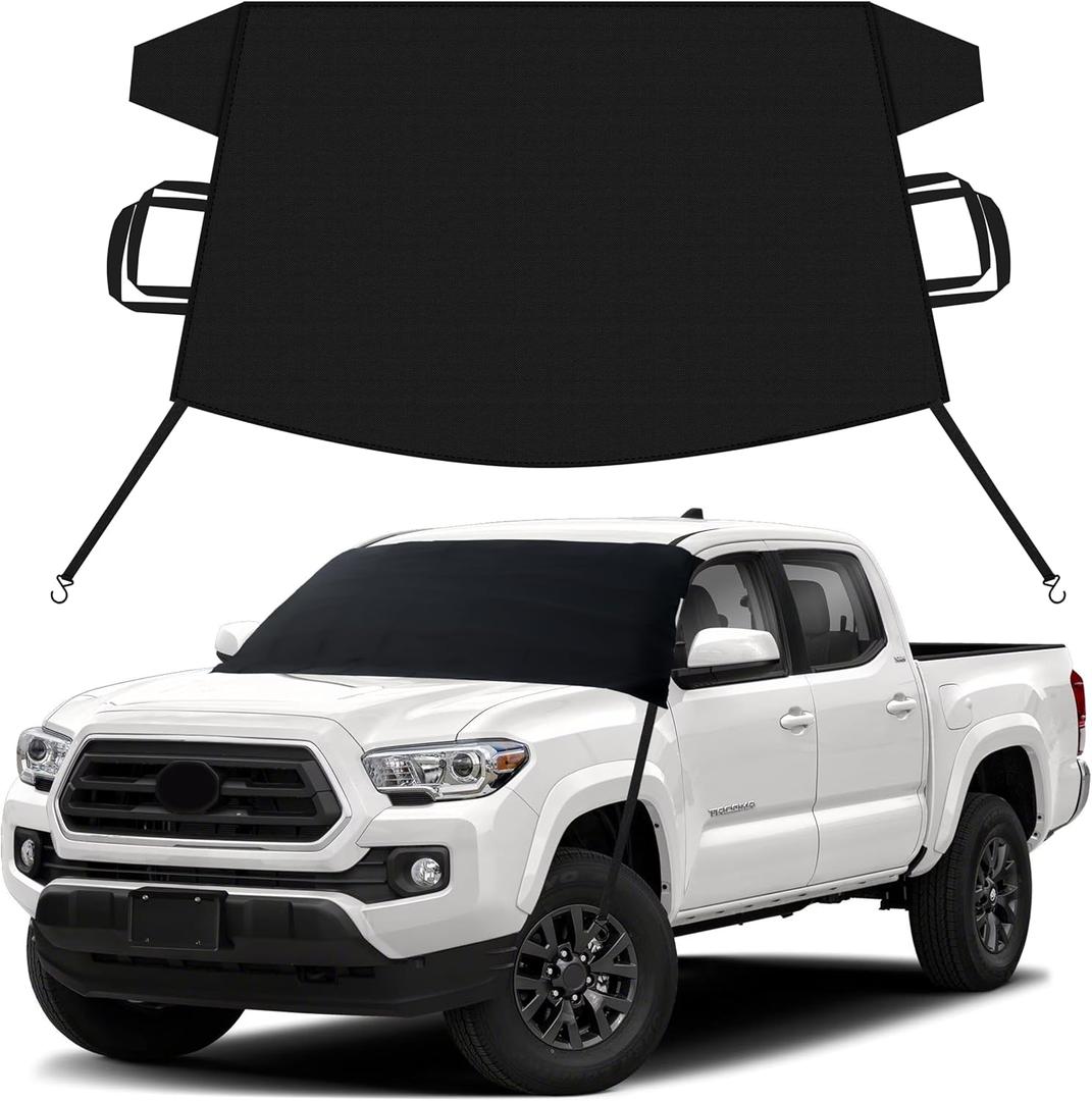 EcoNour Snow Cover for Toyota Tacoma | Heavy-Duty Windshield Cover for Ice and Snow Protection | 600D Oxford Winter Car Cover with S-Hook Straps