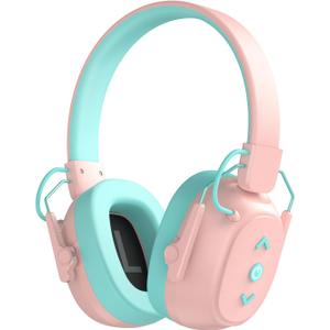 Kids Noise Cancelling Headphones, Sound Proof Ear Protection, 29dB SNR Noise Reduction Bluetooth 6.0 Earmuff, 94dB Lock - 80H Playtime, Hearing Protection for Autism, Shooting Gun Range Mowing (Pink)