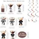 6 x Espresso Martini Party Decoration Set, A Tini Bit Older Birthday, Martini Bar Party with Hanging Swirls, Also Perfect for Weenies and Tinies Bikinis Themed Events, Bachelorette Cocktail Parties