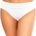 Zmart Women Full Coverage Ruched Bikini Bottoms Tummy Control Swim Bottoms Scrunch Ruffle Bathing Suit Bottom Size M