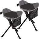 REDCAMP 2 Pack Folding Tripod Stools for Adults, Lightweight Portable Camping Stools for Fishing Hunting Backpacking Traveling, Black, Standard