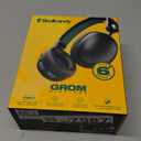 Skullcandy Grom Wireless Headphones, Volume-Limiting Audio, Comfortable Over-Ear Fit, Designed for Kids 6+, Up to 45 Hours Battery, Backup 3.5mm AUX Cable Included with Built-in Microphone - Black