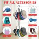 Hat Organizer for Closet, Collapsible Metal Cap Rack with 360 Rotating Hooks, Space Saving Hat Hanger Holds 40+ Baseball Caps Holder for Wall, Door or Closet Display