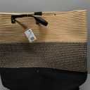 VIPOSCO Tall Laundry Basket, Large Dirty Clothes Hamper with Leather Handle, Woven Rope Storage Basket for Blanket, Toy In Living Room, Bathroom, Bedroom - 58L Brown & Black