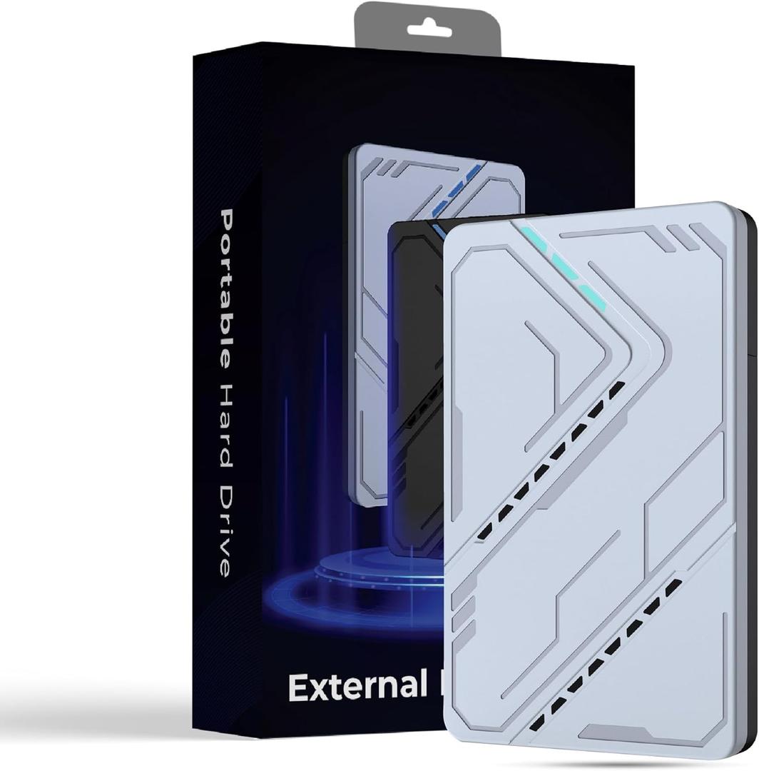 160GB Portable External Hard Drive, USB 3.0 | 2.5-Inch HDD  High-Speed Data Transfer & Backup Storage for Laptop, PC, Desktop, Mac, Gaming Console (Silver)