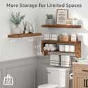 QEEIG Bathroom Floating Shelves for Wall - Shelf Over Toilet Paper Storage Farmhouse 24 inch Set of 3, Rustic Brown (028-60BN3)