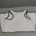 Fisoew Women's Workout Tennis Dress with Built-in Bra & Shorts Pockets Sleeveless Crewneck Golf Athletic Mini Dresses (Large, White)