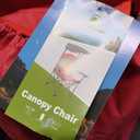 ALPHA CAMP Heavy Duty Canopy Lounge Chair Sunshade Hiking Travel Chair with Cup Holder, Red