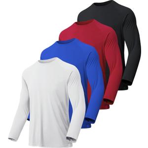 MLYENX 4 Pack Long Sleeve Shirts for Men UPF 50+ UV Sun Protection Quick Dry Moisture Wicking Workout Tee Shirts XL
