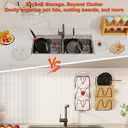 2 Pack Pot-Lid-Organizer, 6-Tier Pots and Pans Lid Organizer Under Cabinet, No Drilling, Rustproof, Lid-Organizers-Inside-Cabinet for Small-Space-Solution & Kitchen Cabinet Organization (Black)