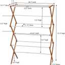 Household Essentials Bamboo Folding Clothes Drying Rack | White Finish, 11 Dowels & Flat Drying Shelf | Eco-Friendly, Collapsible Laundry Rack for Dorms, Apartments & Small Spaces | Fully Assembled, 29"