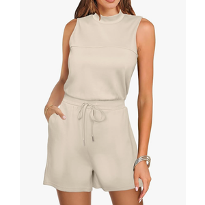 Glamaker Rompers for Women Summer Dressy Casual 2025 Fashion Outfits Sleeveless Short Jumpsuit Trendy Clothes Medium