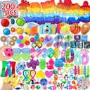 200 Pcs Party Favors for Kids, Fidget Toys Bulk, Birthday Gift Toys, Stocking Stuffers, Treasure Box Birthday Party, Goodie Bag Stuffers, Carnival Prizes, Pinata Filler for Classroom