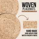 13.5 Woven Placemats, Round Rattan Placemats Set of 6, Natural Wicker Chargers for Dinner Plates, Heat Resistant, Easy to Clean, and Non-Slip Elegant and Practical Addition to Your Dining Table