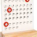 GDYOOSHOW Perpetual Calendar Desk Wood Calendar Stand Acrylic Calendar Desktop Decor for Livingroom Office Shop Bar Week Month Day Display(1pc white)