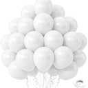 White Balloons, 50 PCS 12 inch Latex Party Balloons, Matte White Balloon for Birthday, Baby Shower, Anniversary, Graduation, Wedding Decorations - White