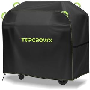TOPCROWN Grill Cover for Outdoor Grill, Universal Fit 45"-75" BBQ Gas Grill Waterproof Anti-UV Oxford Fabric Windproof Design with Adjustable Straps, Fits Weber/Char-Broil/Nexgrill and More (75")