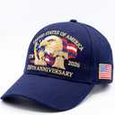 Unittype 250th Anniversary Hat Adjustable United States Patriotic Hat USA Retro Embroidered American Baseball Cap (Blue)