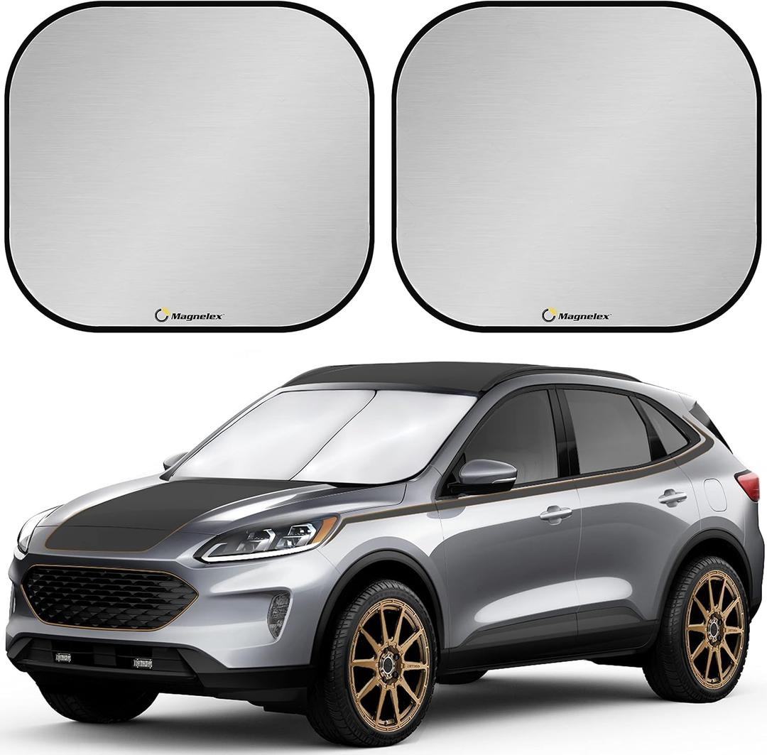 Magnelex Windshield Sun Shade - Reflective Fabric Blocks Sun and Keeps Your Vehicle Cool, Foldable Sun Shield for Car Sunshade (Large)