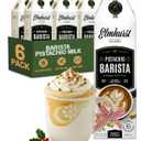 Elmhurst 1925 Pistachio Milk Barista Edition  32 Ounce (Pack of 6) Plant-Based, Vegan, Dairy-Free, Non-GMO, Kosher, Froths for Lattes & Iced Coffee, 3g Protein per Serving, Simple Ingredients (EXP 02/15/26)