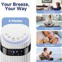OLIXIS Tower Fan for Bedroom, 28dB Quiet Floor Standing Fan with Remote, 12H Timer, 5 Speeds, 4 Modes, LED Display, Portable Bladeless Oscillating Cooling Fan for Indoor, Home, Office - White