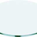 54" Round Tempered Glass Table Top, Clear Surface Flat Polished Edge for Furniture Protection Patio Dining Coffee End Tables (54 inch)