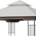 Replacement Gazebo Canopy, 10 x 12 FT Durable Outdoor Roof Cover Fits Regency II Patio Gazebo L-GZ798PST, A101004104, A101004105 (Light Gray)