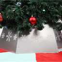 Blissun Metal Christmas Tree Ring, Christmas Tree Collar with Printed Snowflake, Willow Tree Skirt Base Stand for Christmas Tree Decorations (Silver)