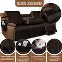 Waterproof Recliner Sofa Covers with Flipped Middle Backrest Washable Recliner Couch Covers Non-Slip with Elastic Straps Furniture Protector for Kid Dogs Pets (Chocolate)