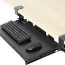 VIVO Small Keyboard Tray, Under Desk Pull Out with Extra Sturdy C Clamp Mount System, 20 Inches (26 Inches Including The Clamps) x 11 Inches Slide-Out Platform Computer Drawer for Typing, Black,