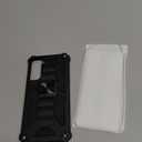 NZND Case for Samsung Galaxy S21 FE with Tempered Glass Screen Protector (Maximum Coverage), Full-Body Protective [Military-Grade], Built-in Kickstand, Heavy-Duty Case (Blue)