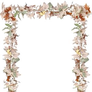 DearHouse 2 Pack Fall Garland Maple Leaf, 5.9Ft/Piece Hanging Vine Garlands Artificial Autumn Foliage Garland Thanksgiving Decor for Home Wedding Fireplace Party Christmas (White&Green)