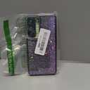 FABSPARK Case for Samsung Galaxy S22,Glitter Crystal Diamond Rhinestone Sequin Shiny Bling Sparkly Glossy Luxury Electroplated, Aesthetic Cute Full Protection for Samsung Galaxy S22,Purple