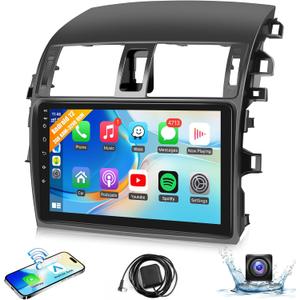 Car Radio for Toyota Corolla 2009-2013 Android 12 Stereo Wireless CarPlay Android Auto, Leadfan 9 Inch Touch Screen for Corolla Head Unit Diaplay Bluetooth GPS Navi WiFi FM Mirror Link SWC Rear Camera