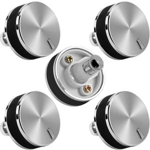 AMI PARTS WB03X24360 Knobs Fit for GE Cooktop Knob Range Stainless Steel, 5 PCS Hardware Handle Set, Easy to Install- Replace Stove knobs WB03X24360, WB03T10259, 4179424, AP5980302, PS11700818